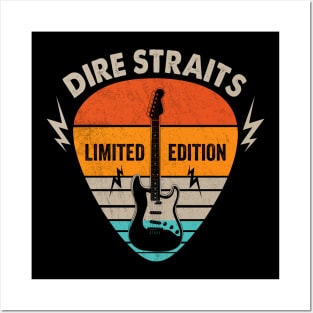 Vintage Dire Straits Name Guitar Pick Limited Edition Birthday Posters and Art